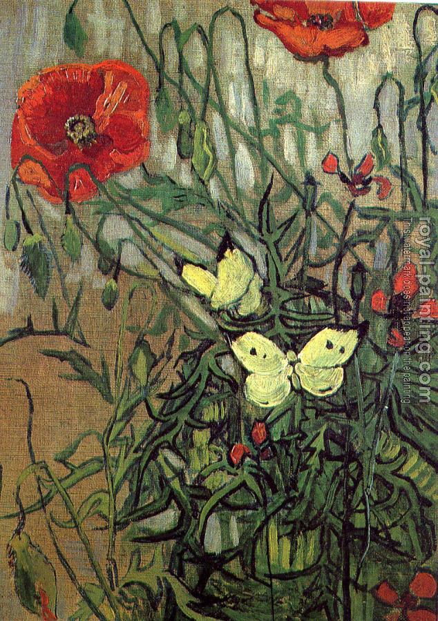 Vincent Van Gogh : Poppies with Butterflies